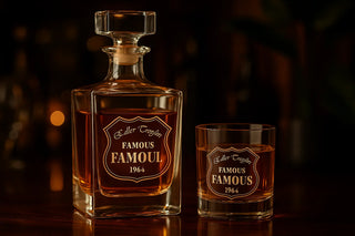 hisky Geschenkset mit Gravur, personalisierte Karaffe und Glas, Bar-Geschenk für Männer