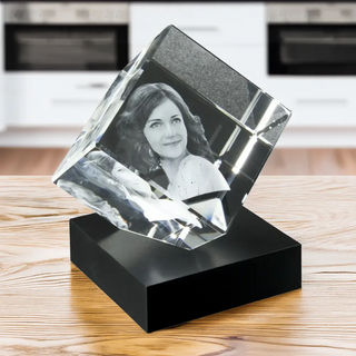 3D Glaswürfel mit Gravur