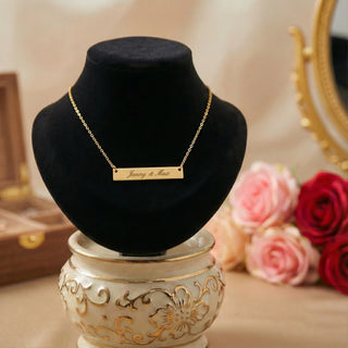 Halskette mit Gravur – Horizontaler Anhänger aus Edelstahl - Halsketten mit Gravur | Engravy