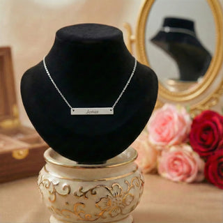 Halskette mit Gravur – Horizontaler Anhänger aus Edelstahl - Halsketten mit Gravur | Engravy